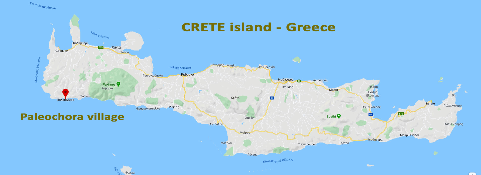 map of crete island